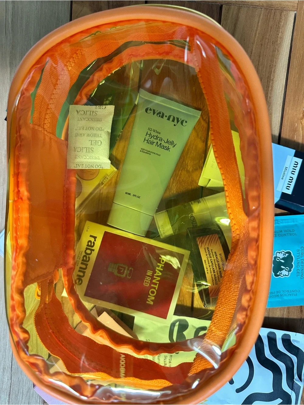 Beauty Bundle with Orange Clear Travel Cosmetic Bag NWT